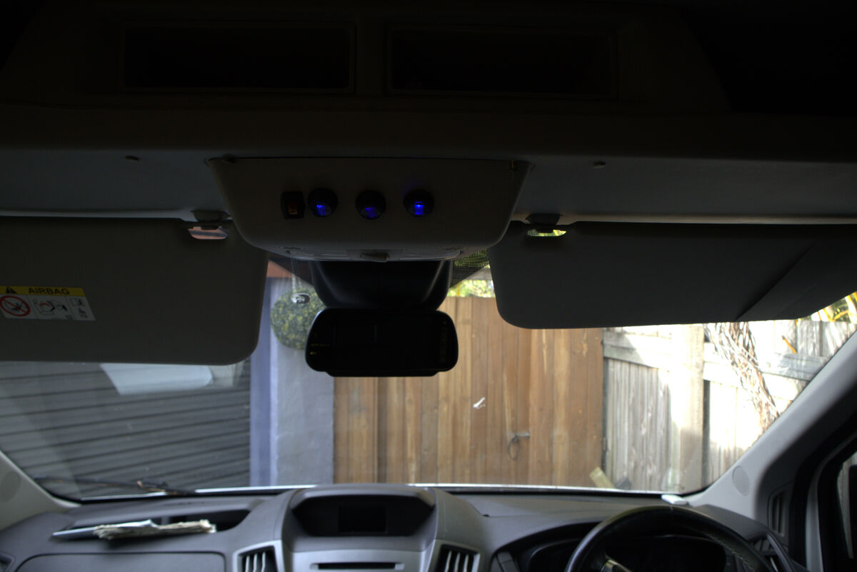 Control switches mounted in the cockpit